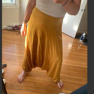 Yellow boho hippie yoga genie/harem pants